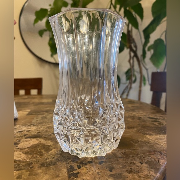 Vintage Elegant Crystal  Glass Heavy Bottom Vase  5” - Picture 1 of 8